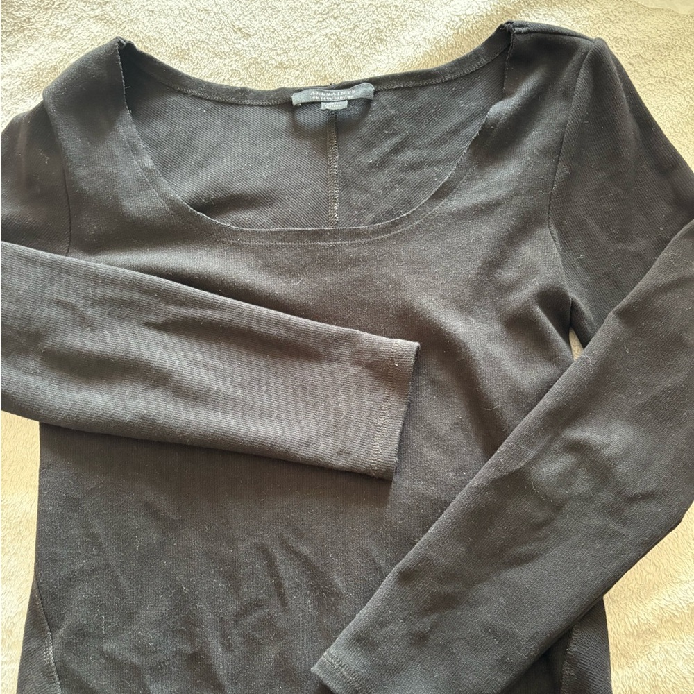 All Saints Charcoal Long Sleeve Top